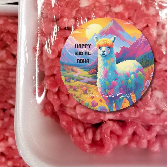 Redonda Pegatina Happy Eid al Adha (Subido por el creador)