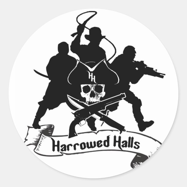 Redonda Pegatina Harrown Halls (Anverso)