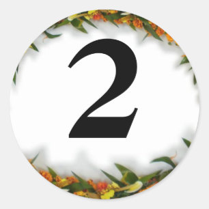 Redonda Pegatina hawaiano de los leus del número 2