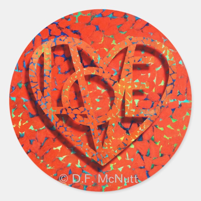 Redonda Pegatina Heart® de Lover (Anverso)