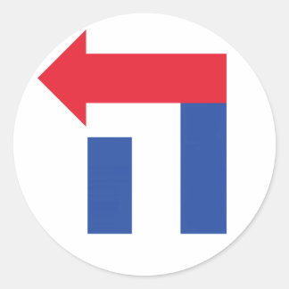 Redonda Pegatina hebreo rojo y azul Hillary