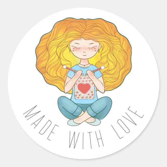 Redonda Pegatina hecho con amor (Anverso)