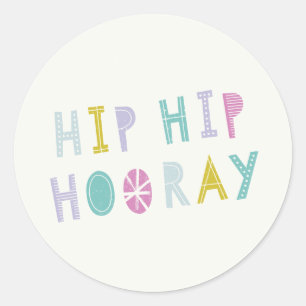 Redonda Pegatina Hip Hip Hooray - Lime