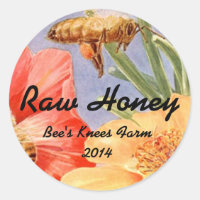 Pegatina Home Canning Jar Honey Bees Retro