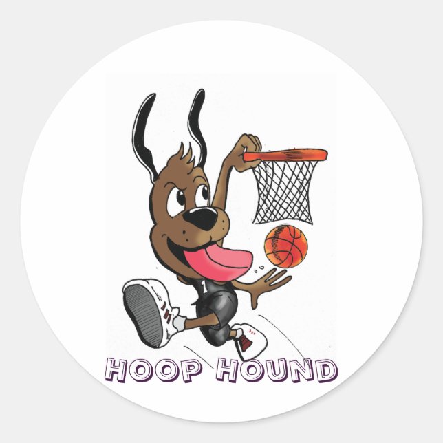 Redonda Pegatina Hoop Hound (Anverso)