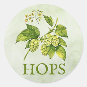 Redonda Pegatina Hops Herbs