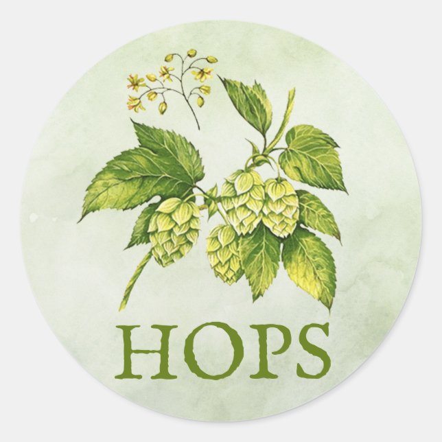 Redonda Pegatina Hops Herbs (Anverso)