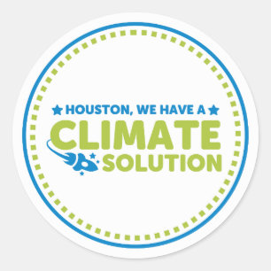 Redonda Pegatina - Houston, tenemos una solución climática