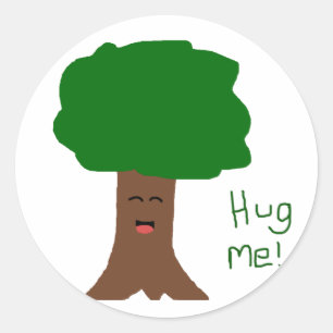 Redonda Pegatina Hug Me Tree