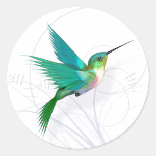Redonda Pegatina Hummingbird
