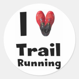 Redonda Pegatina "I love Trail Running"