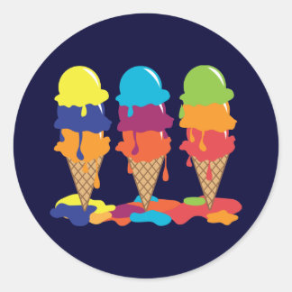 Redonda Pegatina Ice Cream