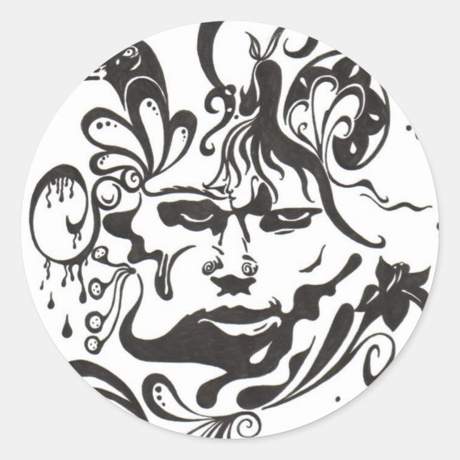 Redonda pegatina "IMAGINE" (Anverso)