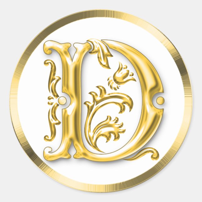Redonda Pegatina inicial de la ronda D en oro (Anverso)