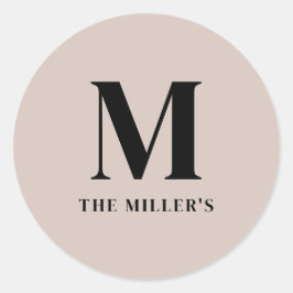 Redonda Pegatina inicial limpio y moderno