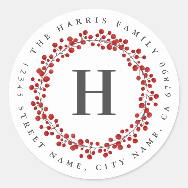 Redonda Pegatina inicial personalizado (Anverso)