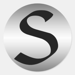 Redonda Pegatina Inicial Sobre Placa Metalizado