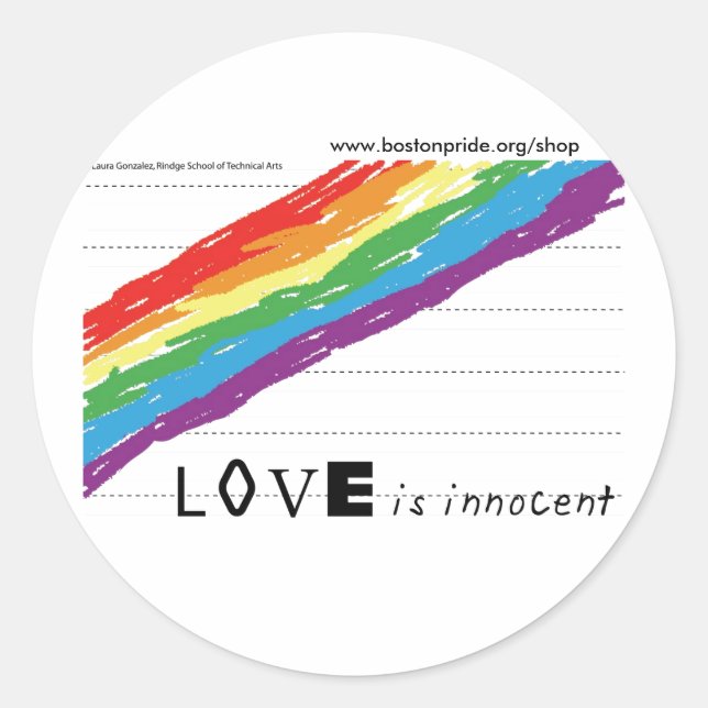 Redonda Pegatina inocente grande (Anverso)