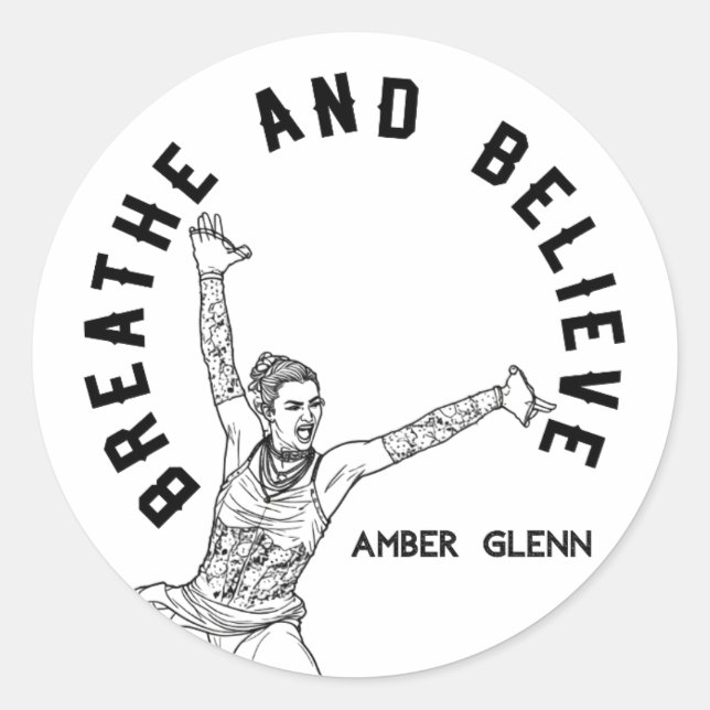 Redonda Pegatina inspirada en Amber Glenn (Anverso)