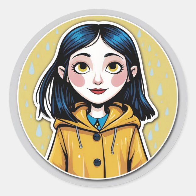 Redonda Pegatina inspirada en Coraline (Anverso)
