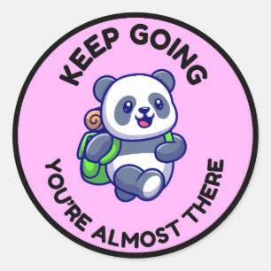 Redonda Pegatina Inspiradora de Panda Adorable