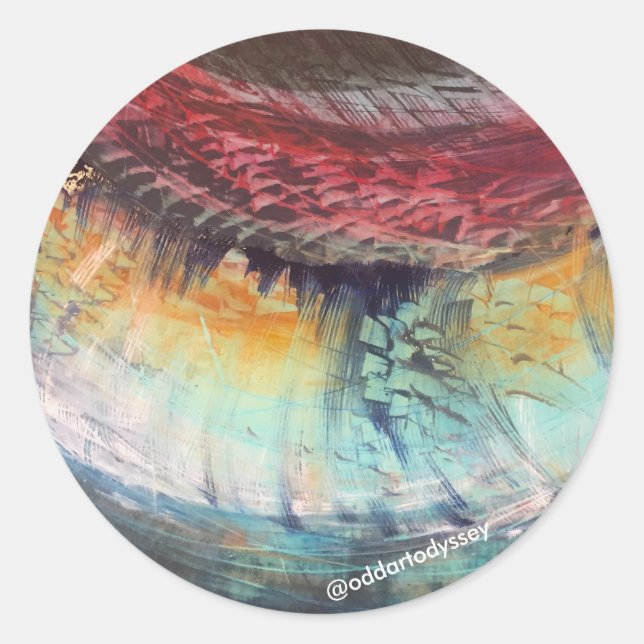 Redonda Pegatina invertido del arco iris (Anverso)