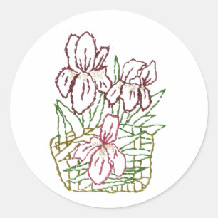 Redonda Pegatina Iris Embroidered