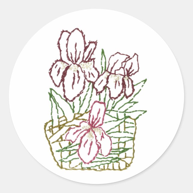 Redonda Pegatina Iris Embroidered (Anverso)