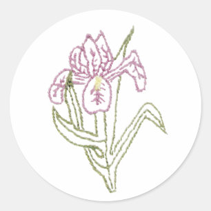 Redonda Pegatina Iris Embroidered
