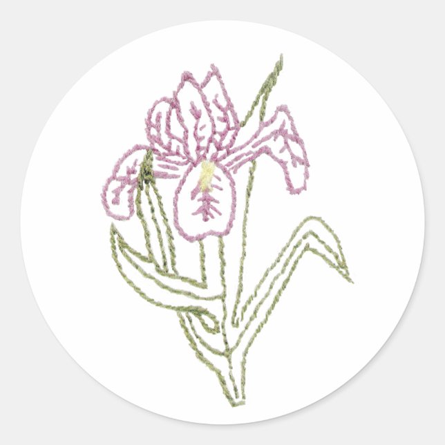 Redonda Pegatina Iris Embroidered (Anverso)