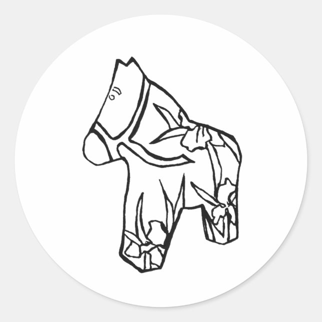 Redonda Pegatina Iris Horse # 2 (Anverso)