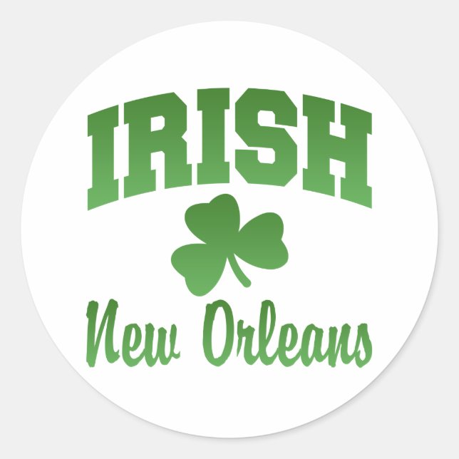 Redonda Pegatina irlandés de Nueva Orleans (Anverso)