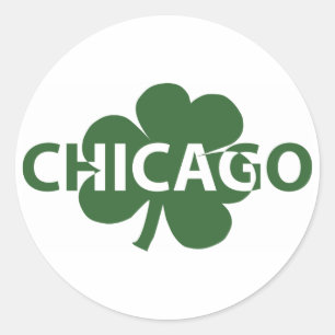 Redonda Pegatina irlandés del trébol de Chicago
