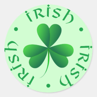 Redonda Pegatina irlandés Shamrock