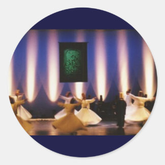 Redonda pegatina irrumpiendo dervichoso islam espiritual t
