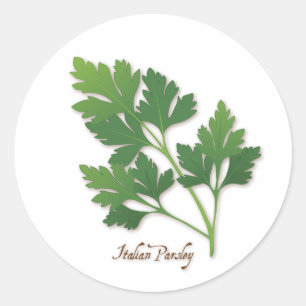 Redonda Pegatina italiano Parsley Round