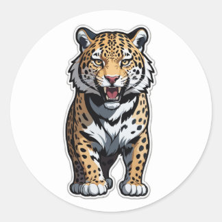 Redonda Pegatina jaguar ruidoso - desencadena el poder pri