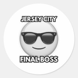 Redonda Pegatina Jefe Final de Jersey City