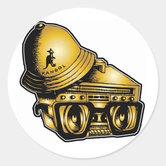 Redonda pegatina "Johnny 5". (Anverso)