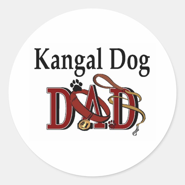 Redonda Pegatina Kangal Dog Dad (Anverso)