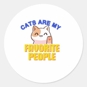 Redonda Pegatina kawaii gato