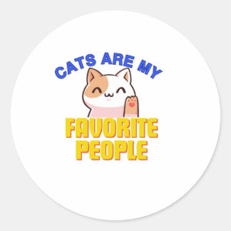 Redonda Pegatina kawaii gato