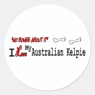 Redonda Pegatina Kelpie australiano (I Love)