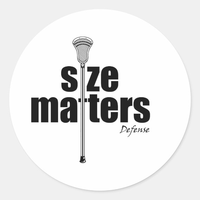 Redonda Pegatina Lacrosse Humor SizeD (Anverso)