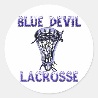 Redonda Pegatina Lacrosse Mascot BlueDevil