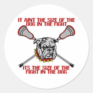 Redonda Pegatina Lacrosse Motivation DogSize