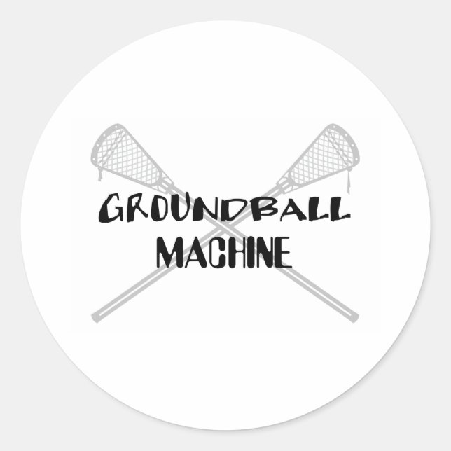 Redonda Pegatina Lacrosse Smack LAX Groundball (Anverso)