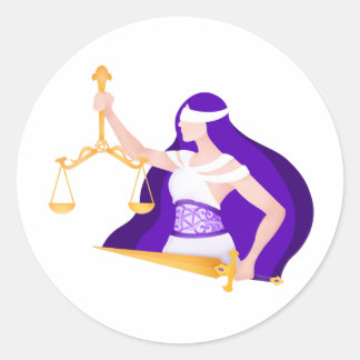 Redonda Pegatina Lady Justice