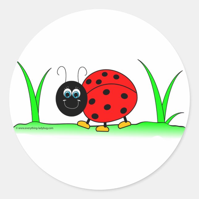 Redonda Pegatina Ladybug (Anverso)