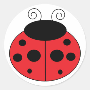 Redonda Pegatina Ladybug